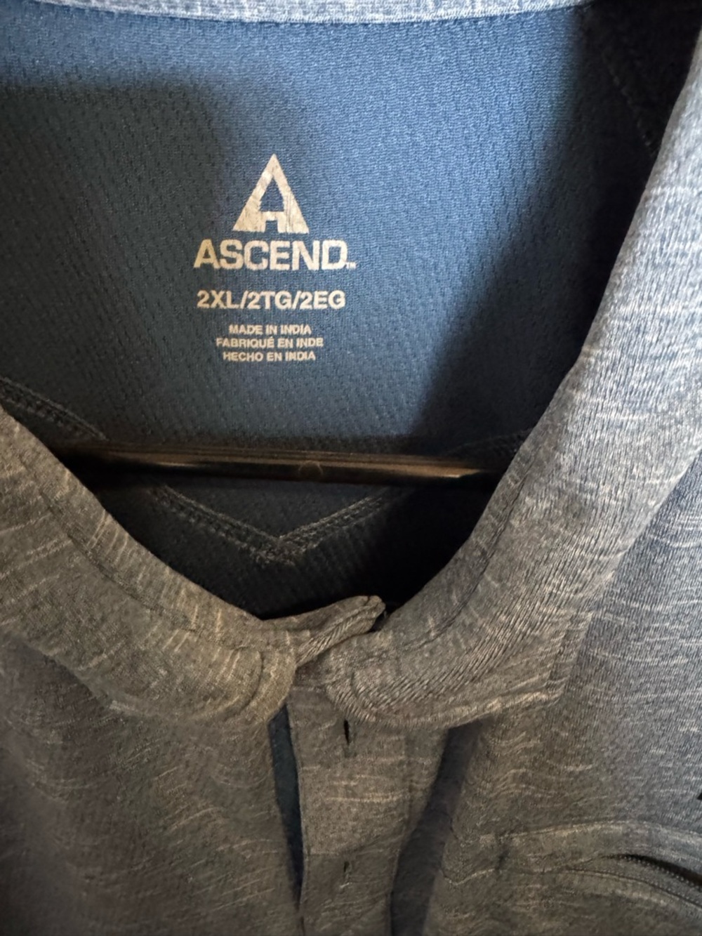 Men's Ascend Blue Heather Polo Shirt size 2XL - Picture 2 of 4